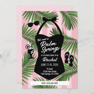 Palm Springs Bridal Shower Pool Invite (Pink)