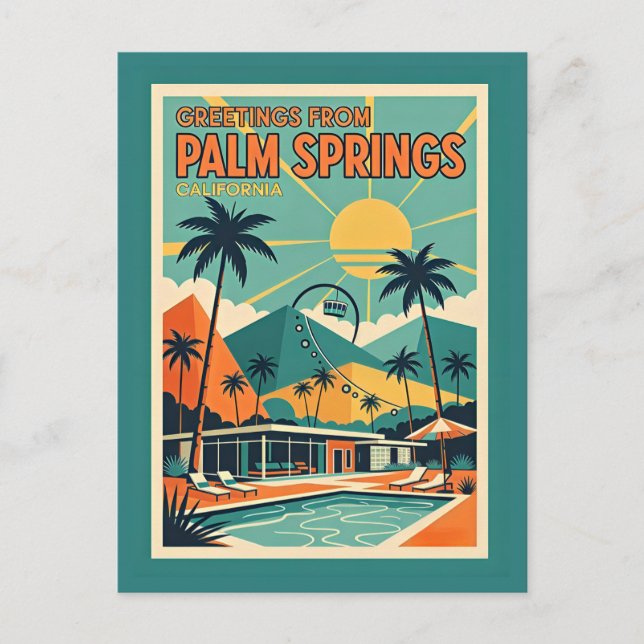 Palm Springs CA Mid Century Modern Postcard (Front)