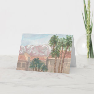 "Palm Springs/CA" Watercolor Sketch Greeting Card
