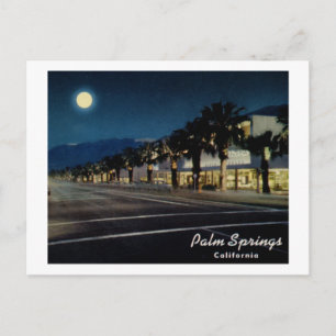 Palm Springs, California at Night Vintage Postcard