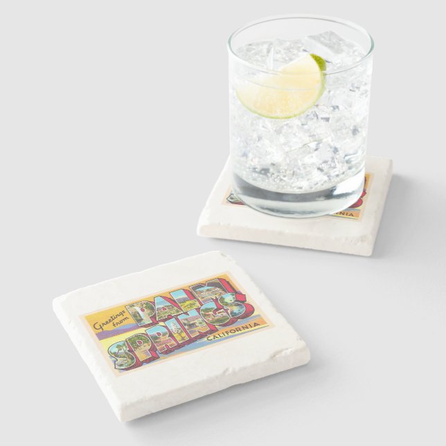 Palm Springs California CA Large Letter Postcard Stone Coaster (Side)