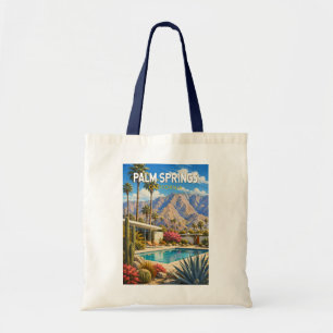 Palm Springs California Illustration Travel Art Tote Bag