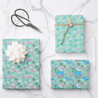 Palm Springs California Inspired Mid Century Wrapping Paper Sheet