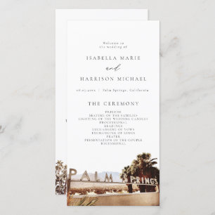 PALM SPRINGS California Palm Tree Wedding Program