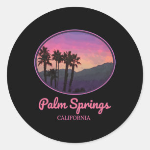 Palm Springs California Style Classic Round Sticker