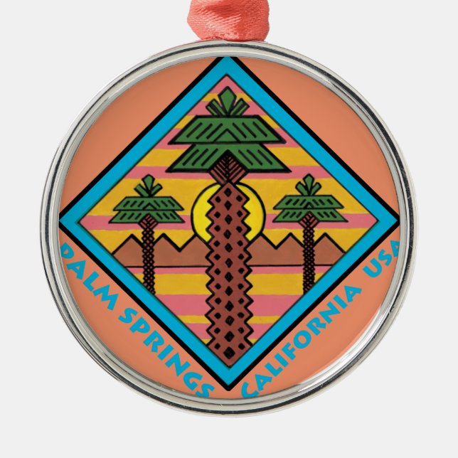 PALM SPRINGS California USA original artwork Metal Ornament (Front)