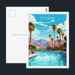 Palm Springs California USA vintage travel Postcard<br><div class="desc">Palm Springs California USA vintage travel place illustration</div>