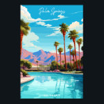 Palm Springs California USA vintage travel Poster<br><div class="desc">Palm Springs California USA vintage travel place illustration</div>