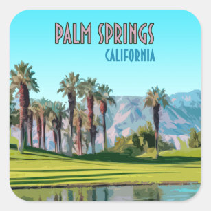 Palm Springs California Vintage Square Sticker