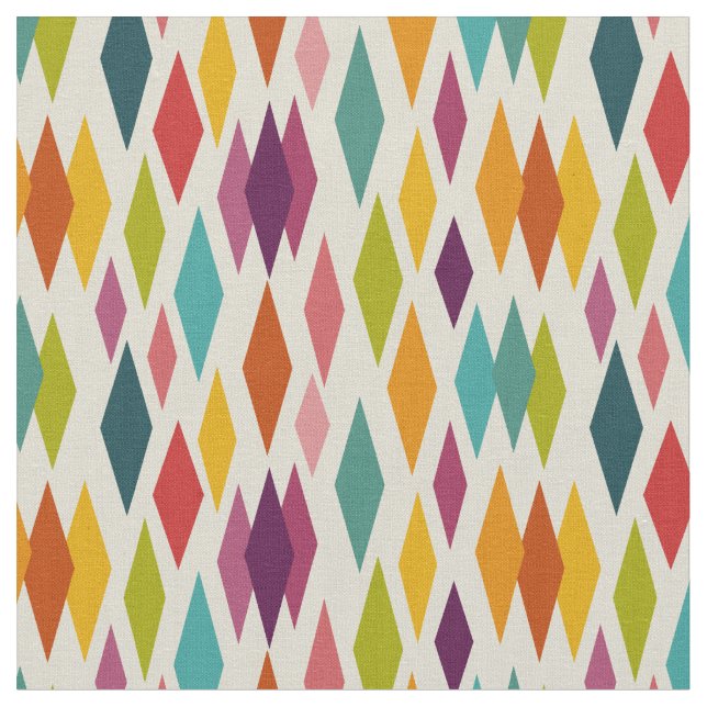 Palm Springs Diamonds Midcentury Modern Pattern Fabric (Close Up)