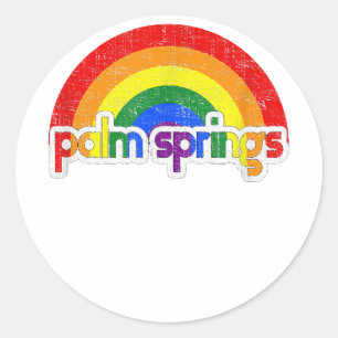 Palm Springs Gay Pride Support Classic Round Sticker