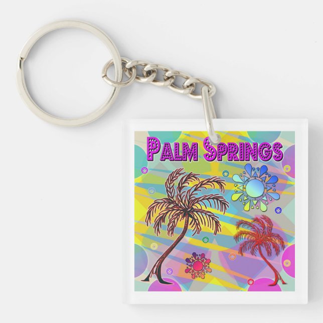 Palm Springs Happy and Hope Keychain (Front)