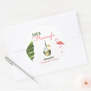 Palm Springs Last Flamingle Bachelorette Party Classic Round Sticker