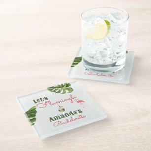 Palm Springs Last Flamingle Bachelorette Party Glass Coaster