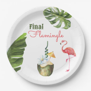 Palm Springs Last Flamingle Bachelorette Party Paper Plate