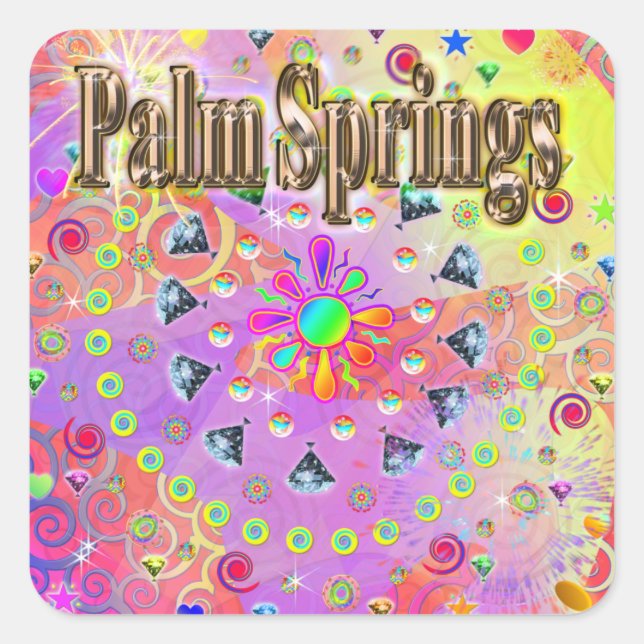 Palm Springs Lucky Golden Sticker (Front)