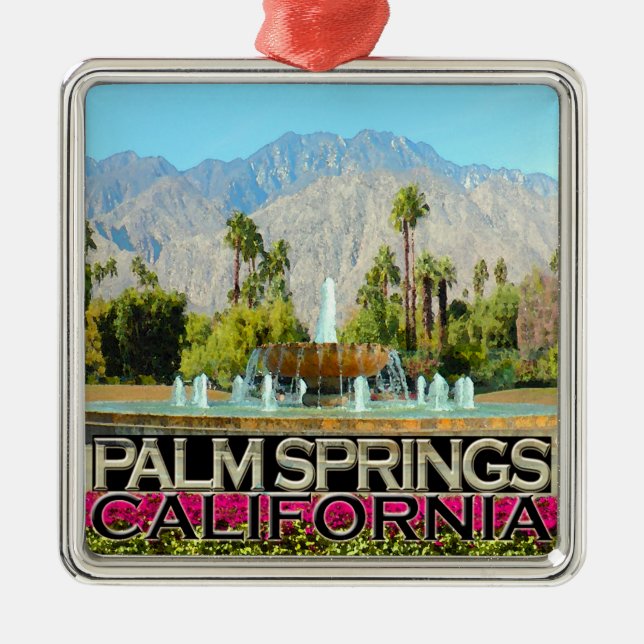 Palm Springs Metal Ornament (Front)