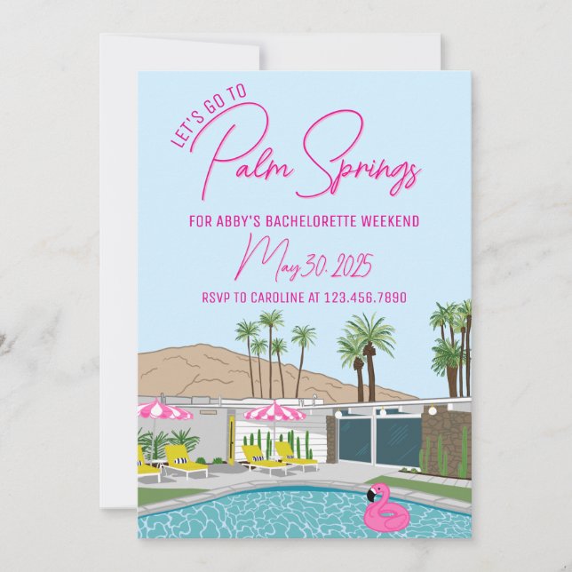 Palm Springs Mid-Century Mod invitation Template (Front)