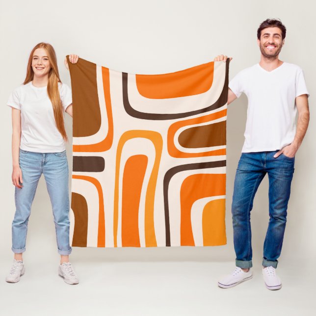 Palm Springs Mid-Century Modern Abstract Pattern  Fleece Blanket (In Situ)