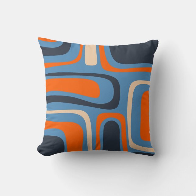 Palm Springs Mid Century Modern Abstract Pattern Throw Pillow (Front)