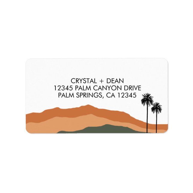 Palm Springs Modern Address Labels (tan/olive) (Front)