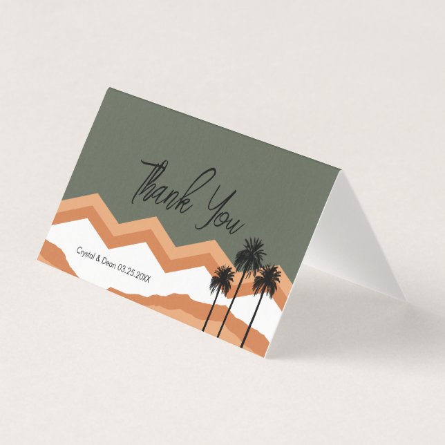 Palm Springs Modern Thank You Folded Card (Front)