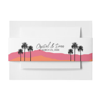 Palm Springs Modern Wedding Invitation Belly Band