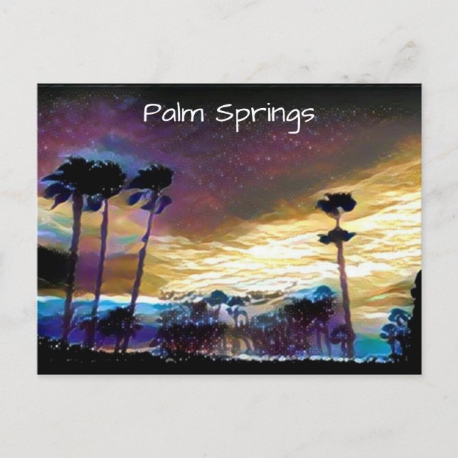 Palm Springs Night Postcard (Front)