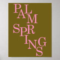 Palm Springs Olive And Pink Vintage