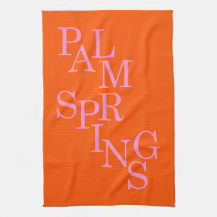 Palm Springs Orange And Pink Kitchen Towel