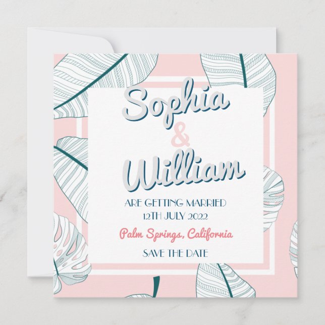 Palm Springs Paradise Modern Wedding Save The Date (Front)
