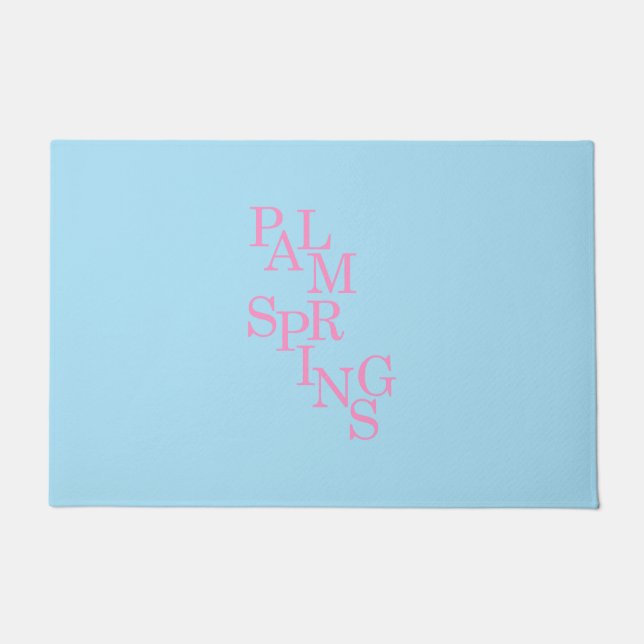 Palm Springs Pink And Blue Doormat (Front)