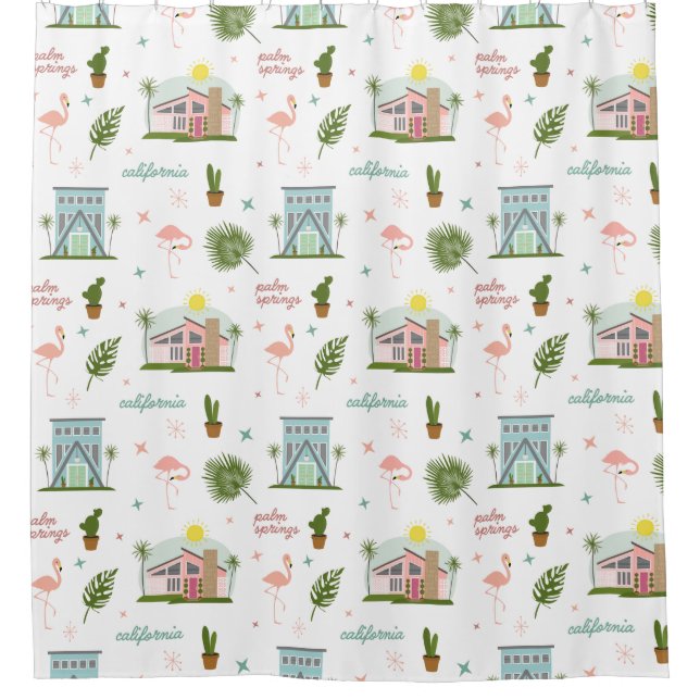 Palm Springs Pink House Cactus Flamingo Pattern (Front)