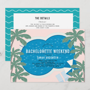 Palm Springs Pool Bachelorette Weekend Itinerary I Invitation