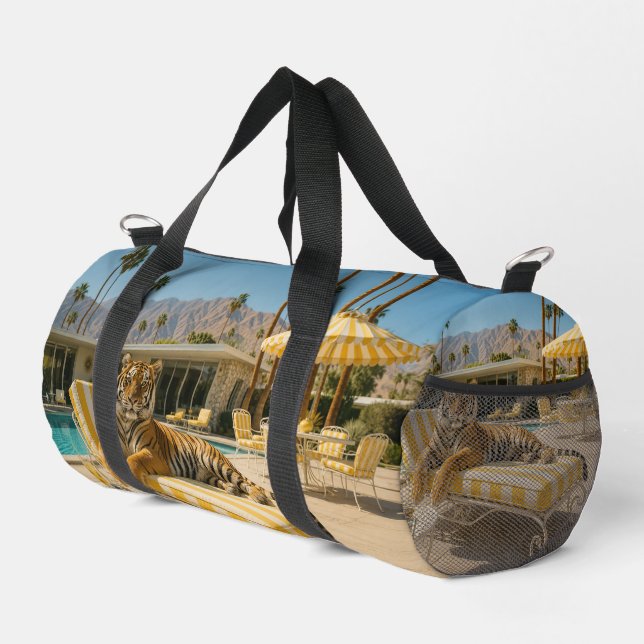 Palm Springs Poolside Tiger Duffle Bag (Right Corner)