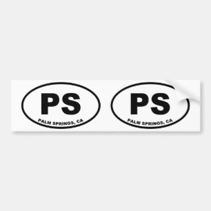 Palm Springs PS Bumper Sticker