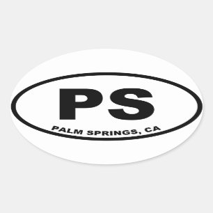 Palm Springs PS Oval Sticker