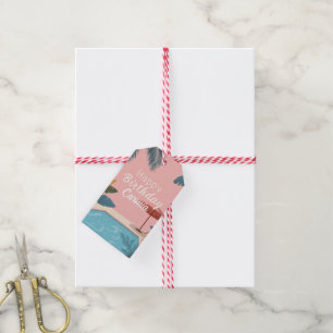 Palm Springs Summer Adult Birthday Party Pink Gift Tags