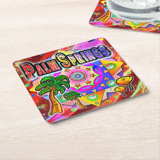 Palm Springs Tropical Friends Coaster (Angled)