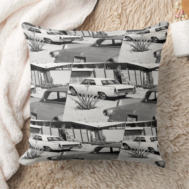 Palm Springs Vintage MCM Print  Throw Pillow (Blanket)