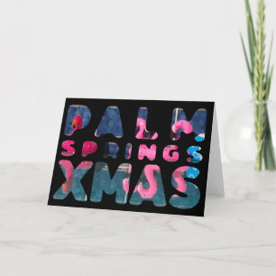 Palm Springs Xmas Flamingo Card