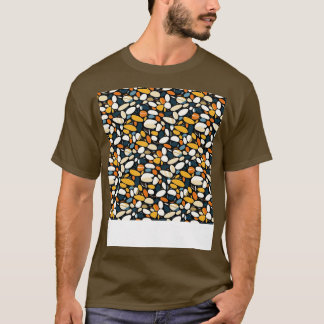 Palm Stones Seamless Pattern Beach Pebble Gemstone T-Shirt