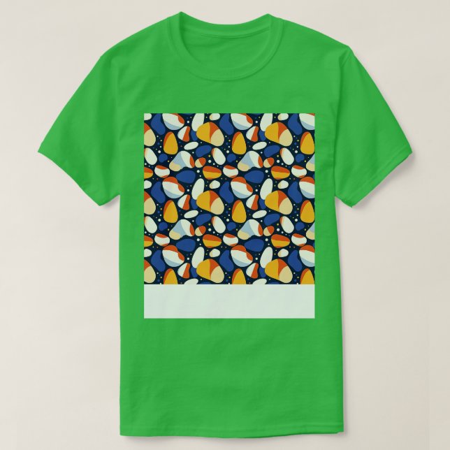 Palm Stones Seamless Pattern Beach Pebble Gemstone T-Shirt (Design Front)