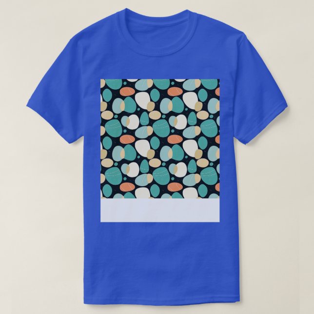 Palm Stones Seamless Pattern Beach Pebble Gemstone T-Shirt (Design Front)