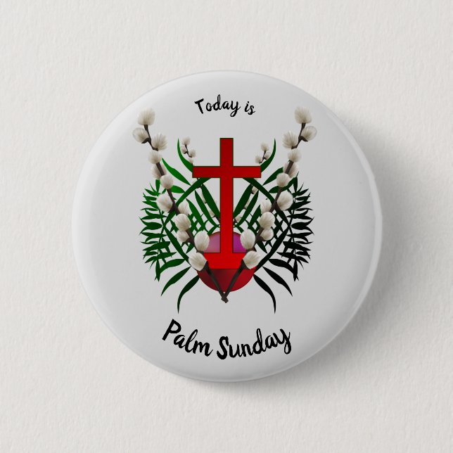 Palm Sunday A Christian Holy Day 2 Inch Round Button (Front)