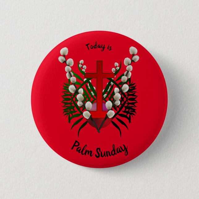 Palm Sunday A Christian Holy Day 6 Cm Round Badge 2 Inch Round Button (Front)