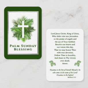 Palm Sunday Blessing Holy Week Prayer Card
