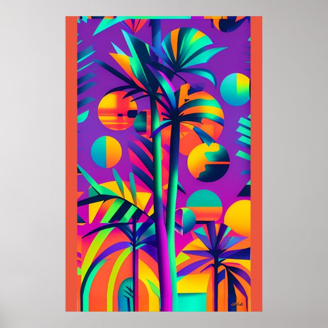Palm Sunday Ken Gauge Tropical Retrowave Poster (Front)