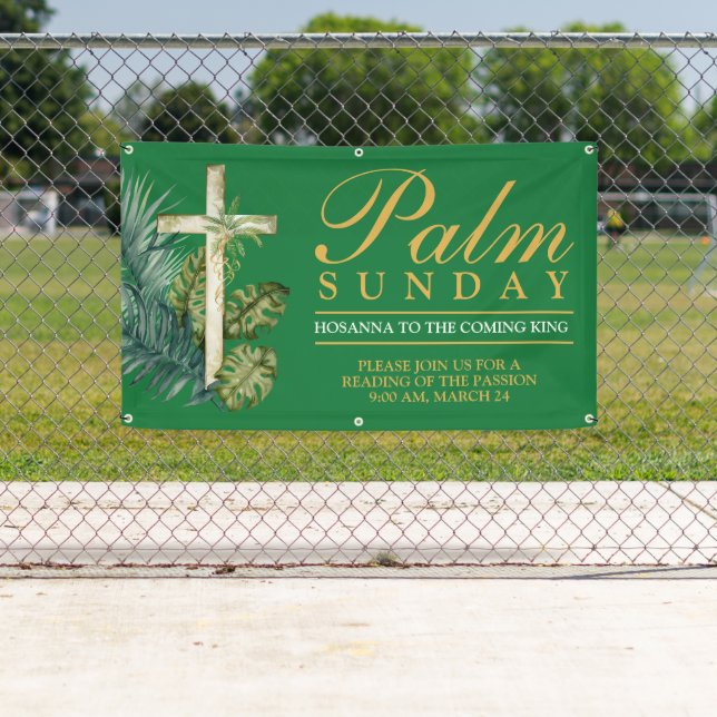 Palm Sunday Outdoor Hanging Banner (Insitu)