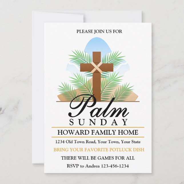 Palm Sunday Party Invitation (Front)
